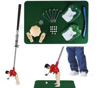 Mini Golf Game Set, Funny Tiny Golfer Golf Game, Fun Tabletop Putting Game with Tiny Golfer, Indoor & Outdoor Mini Golf Toy, Practice Putting Mat, Family Sports Game Gift for Kids (Red)