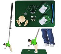 Mini Golf Game Set, Funny Tiny Golfer Golf Game, Fun Tabletop Putting Game with Tiny Golfer, Indoor & Outdoor Mini Golf Toy, Practice Putting Mat, Family Sports Game Gift for Kids (Green)