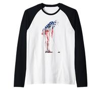 Mini Golf Golfer Miniature Golf American Flag USA Drip Lover Raglan Baseball Tee
