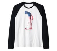 Mini Golf Golfing Miniature Golf American Flag USA Drip Raglan Baseball Tee