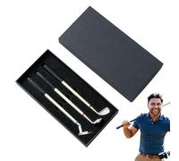 Mini Golf Pen Set - Christmas Stocking Stuffer Portable 3 PC, Toy Golf Decoration Golf Pen Set Home Office Stationery Supplies Mini Golf Putter Gift Box