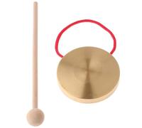 Mini Gong Percussion - Copper Decorative Gonng, Hand Gong Instrument, Meditation | Sound Tool Kids Musical Toy 10 Cm 4 Inch Wooden Mallet Red Rope Home Office Celebration Traditional Zen Ornament