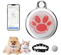 Mini GPS Pet Tracker Cats and Dogs No Monthly Fee Real-Time Location Tracking Compatible With IOS and Android Waterproof Comfortable Global Tracking Anti-Lost Device(Pet Collar & Tracker)