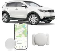 Mini GPS Tracker for Cars,Car Tracker with Magnetic Case,No Monthly Fee Real Time Car GPS Tracker Work with Apple Find My(iOS Only) (1PCS White Tracker, White Magnetic Case)