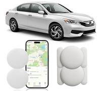 Mini GPS Tracker for Vehicles Hidden Magnetic Car Tracker No Monthly Fee No SIM Required, Real-Time GPS Tracking devices for Kids, Pets, Works with Apple Find My(Only iOS) Vehicle Locator (2 pc white)