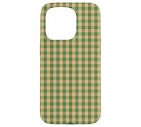 Mini Green & Tan Autumn Gingham Check Case for iPhone 15 Pro