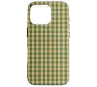 Mini Green & Tan Autumn Gingham Check Case for iPhone 16 Pro