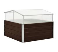 Mini Greenhouse Brown Galvanised Steel 100x100x85 cm