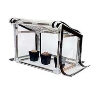 Mini Greenhouse for Indoor/Outdoor Plants Portable Tabletop Flower Tent with Clear PVC Cover & Pitched Roof Design Ideal for Small Plant Growth in Garden & Backyard