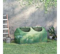Outsunny Mini Greenhouse w/ PE Cover Windows - Green, Green