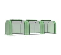 Mini Greenhouse Small Polytunnel Green House with Zipped Doors Steel Frame Green