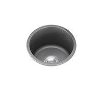 Mini Grey Round Kitchen Sink,304 Stainless Steel Small Sinks,Single Bowl Caravan Sinks with Drainer Fittings and Overflow for Campervan Bar Restaurant,Undermount and Topmount(Ø 42cm)