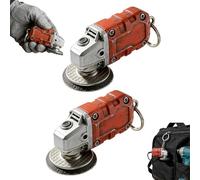 Mini Grinder Keychain, Polishing Tool Collectible Keychain Accessory, 2-in-1 Mini Grinder Keychains, On-The-Go Smoothing Tool, Tool Enthusiast Collectible (2Pcs)