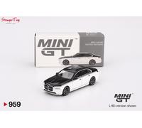 Mini GT 00959-L - 1/64 BMW I7 XDRIVE60 Alpine WHITE/BLACK Sapphire (LHD)