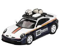 MINI GT 1/64 Porsche 911 Dakar Rally Design Package White/Gentian Blue Metallic (Right Handle) Finished Product