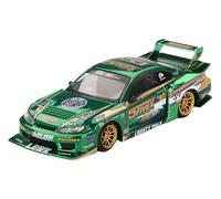 MINI GT Nissan Silvia S15 LB-Super Silhouette LBWK Fausto Racing, 1:64 Scale Diecast Model Car, Green
