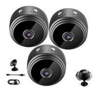 Mini Guard Cam, Mini Smart HD Night Vision Security Camera, Magnetic MiniSecurity Camera, Hiddencamera HD Night Vision Wireless 1080p HD for Outdoor/Indoor (3PCS)