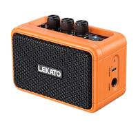 Mini Guitar Amp, LEKATO 5W Wireless Rechargeable Electric Guitar Amplifier with CLEAN/OVERDRIVER Effects, Bluetooth 5.0 Portable Practice Amp for Home Practice and Music Party (Orange)