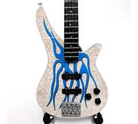 Mini guitar collection natural wood - Metallica - Robert Trujillo - Blue Flame Bass
