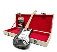 Mini Guitar Eric Clapton Crossroad Antigua Slowhand Blackie Stratocaster Replica Tribute Model + Hard Case Box Miniature Scale 1:4 Scale Miniature Guitar Case Collection Gadget Memorabilia