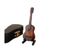 Mini Guitar Miniature Model Electric Guitar Model Customized Wooden Mini Ukulele Bass Musical Instrument Ornaments(10cm G)