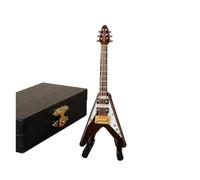 Mini Guitar Miniature Model Electric Guitar Model Customized Wooden Mini Ukulele Bass Musical Instrument Ornaments(10cm U)
