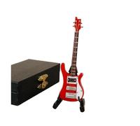 Mini Guitar Miniature Model Electric Guitar Model Customized Wooden Mini Ukulele Bass Musical Instrument Ornaments(10cmB)