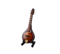 Mini Guitar Miniature Model Electric Guitar Model Customized Wooden Mini Ukulele Bass Musical Instrument Ornaments(10cm W)