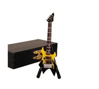 Mini Guitar Miniature Model Electric Guitar Model Customized Wooden Mini Ukulele Bass Musical Instrument Ornaments(10cm E)