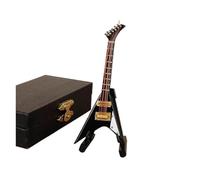 Mini Guitar Miniature Model Electric Guitar Model Customized Wooden Mini Ukulele Bass Musical Instrument Ornaments(10cm V)