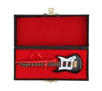 Mini Guitar Model, Plastic Guitar Model Black Desktop Ornament with Stand Storage Box for Photography
