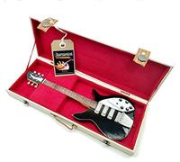 Mini Guitar The Beatles John Lennon Rickenbacker Black Fab4 Tribute Model + Hard Case Box Miniature 1:4 Scale Miniature Guitar with Storage Case Music Gadget Rock Memorabilia