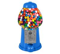 Mini Gumball Machine - Premium Vintage Candy Dispenser with Glass Globe, Metal Base, and Free Spin Coin Mechanism by Great Northern Popcorn (Blue)