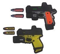 Mini Gun Bullet PVC Rubber Patch 3D Fastener Hook and Loop Backing Tactical Military Morale Patches Badges (Multi Color)