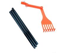 Mini Gutter Rake Tool with Adjustable Pivoting Head for Safe Ground-Based Roof and Gutter Cleaning - Plastic Construction, 394 x 75 mm, Orange - Compatible(B)