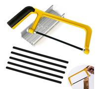 Mini Hacksaw 6 in with Mitre Block and 5 Bi-Metal Blade, 150mm Cut Hack Saw Set, Cutting Hand Saw