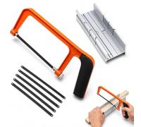 Mini Hacksaw and Mitre Block Set for Precision Cutting | 5 Manganese Steel Blade Ideal mini hacksaw for DIY projects, featuring a mitre block for precise angles.