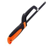 Mini Hacksaw - Professional Small Adjustable Compact Handsaw with 250mm Flexible Bi-Metal HSS Hacksaw Blades, Aluminum Frame Hand Operate Saw for Plastic PVC Pipe Tile Wood Metal Cutting (Orange)