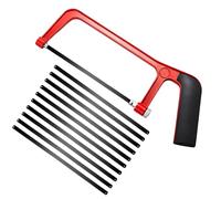 Mini Hacksaw Set with 10 Blades, Junior Hacksaw Adjustable Frame Small Hand Saw, Heavy Duty Metal Cutting Saw for PVC, Wood, Plastic, Compact Hack Tool for DIY, Home Repair & Workshop Use