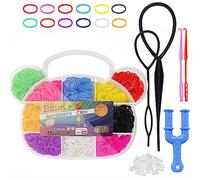 Mini Hair Bands Rubber Bands with Organizer Box, Soft Small Girl Hair Ties, Colorful Baby Rubber Bands Set with Hair Tail Tools and Rat Tail Comb for Kid Toddlers, Perfect for Braids, Ponytails and Hairstyling (The bear)