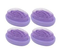 Mini Hair Brush Detangler, 4 Pcs Detangling Massage Comb for Curly Long Thick Hair, Wheat Straw Egg Shape Hair Brush with Long Short Teeth for Styling, Scalp Massage, Detangling
