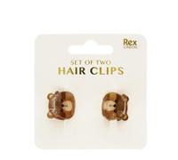 Mini hair claw clips (set of 2) - Brown bears