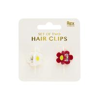 Mini hair clips for girls Rex London Flowers (x2) Rouge 1,9x2,1x1,7 cm