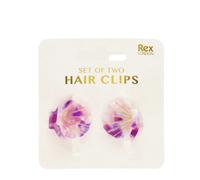Mini hair clips for girls Rex London Seashells (x2) Violet 2,5x2x2,4 cm