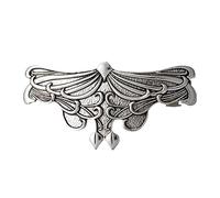 Mini Hair Clips Nouveau Barrette Art Crafted Hair Clip Hand Leaf Metal Large Hair clip Girls Hair Clip (Ancient silver, One Size)