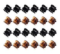 Mini Hair Clips Plastic Hair Claws Pins Clamps for Girls and Women (Black and Brown)