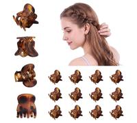Mini Hair Clips, Small HairClips, Mini Claw Hair Clip Tiny Brown Matte Clips, little Hair Catch for women, Non-slip Hair Catch for Women Girl's Hair Small Clips for Daily