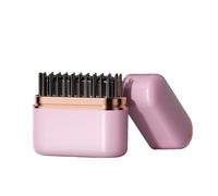Mini Hair Comb, Hair Straightener Brush, 2-in-1 Cordless & Portable Volumizing Hot Comb, Rechargeable Heated Styling Brush, Gift for Women, for Travel & Daily Use (Pink)