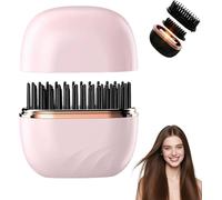 Mini Hair Straightener,2026 New Rechargeable Wireless Portable HairStraightener Brush,Mini Hair Straightener for Women,Fast Heating Hot Comb,3-Speed Temperature Control,Idea for Home Travel (Pink)