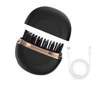 Mini Hair Straightener - ABS, Compact Size Cordless Hair Straightener 3-Temp Settings | Rechargeable Volumizing Straightening Comb, Portable Styling Brush For Travel, Home, Office, School, Parties